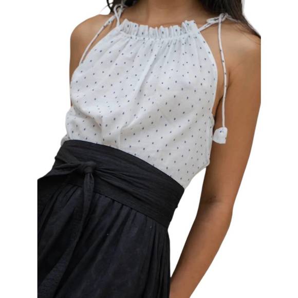 NEW ERICA WILSON bali halter top in natural dark navy - Picture 3 of 3